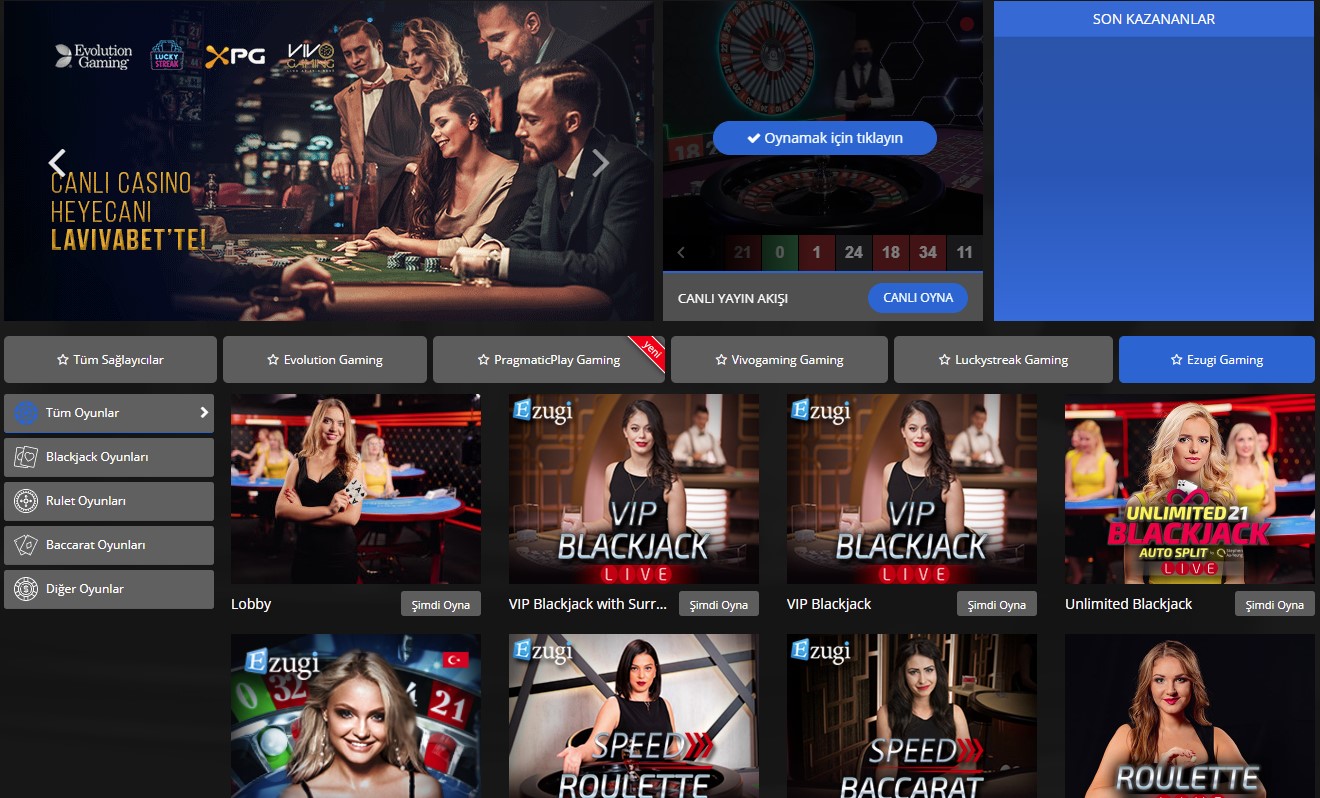 Lavivabet Ezugi Gaming Oyunlar\u0131 - Lavivabet